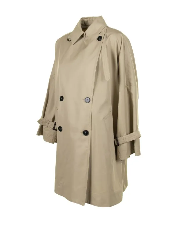 Reversible trench coat in water-repellent cotton