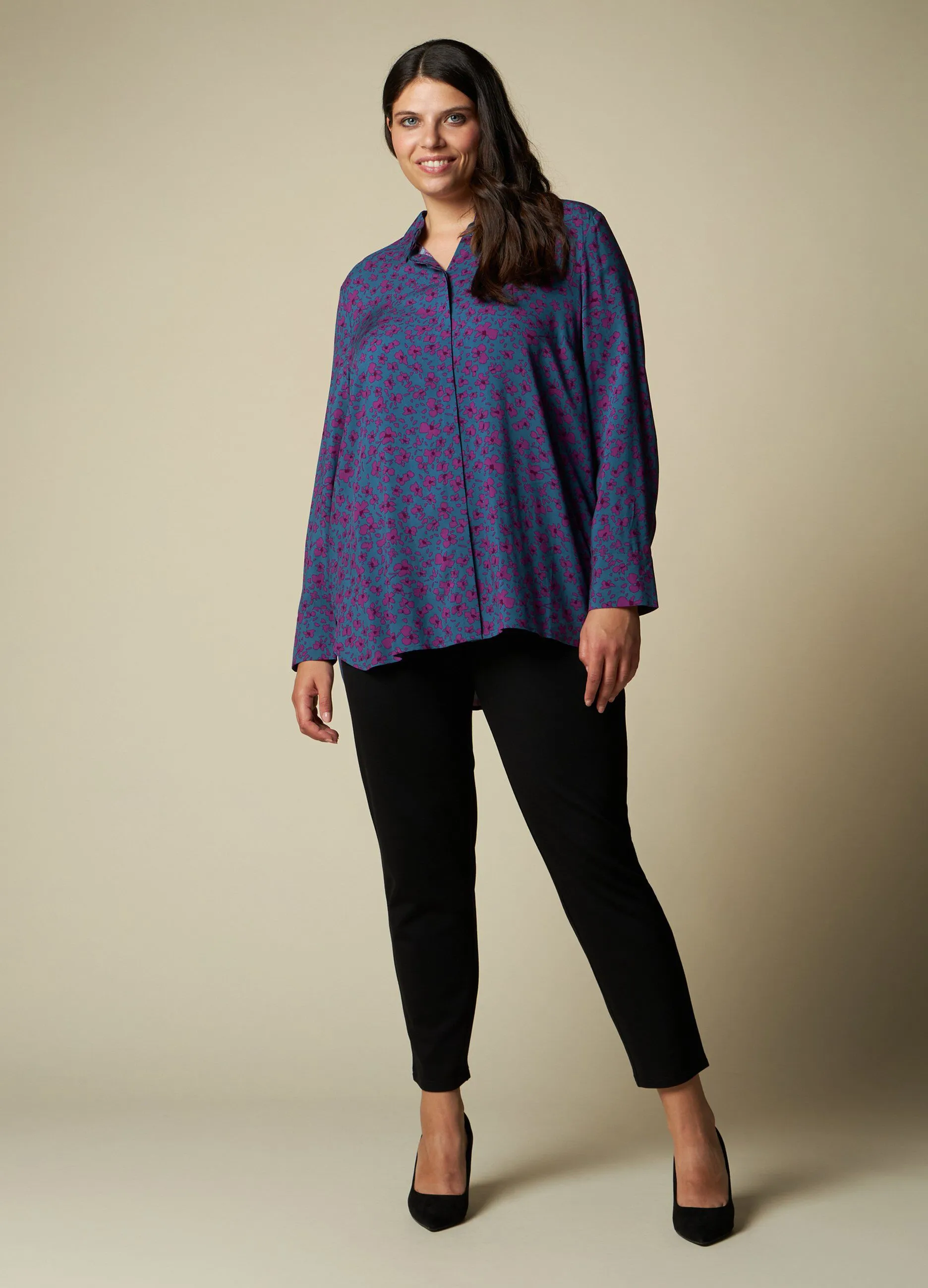 ROSA THEA  Pantaloni in misto viscosa stretch donna curvy