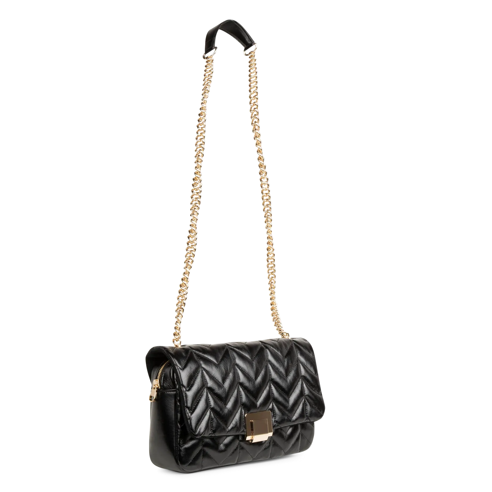  SAISON 1865   ELLA - Borsa a bandoliera in pelle matelassé | Nero