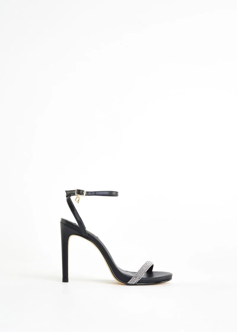 Sandali in pelle con strass