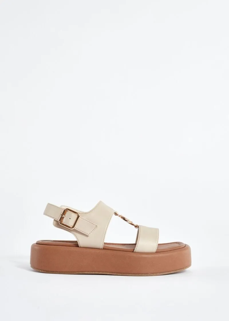 Sandali in similpelle con logo