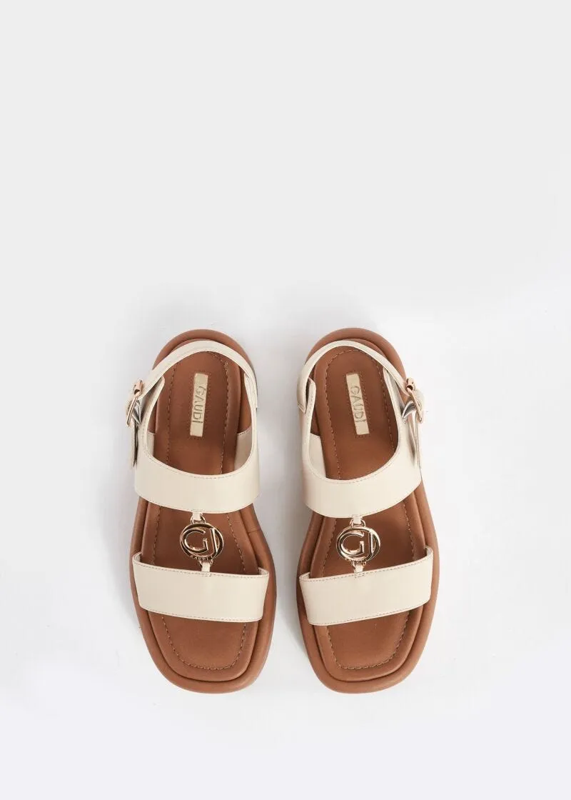 Sandali in similpelle con logo