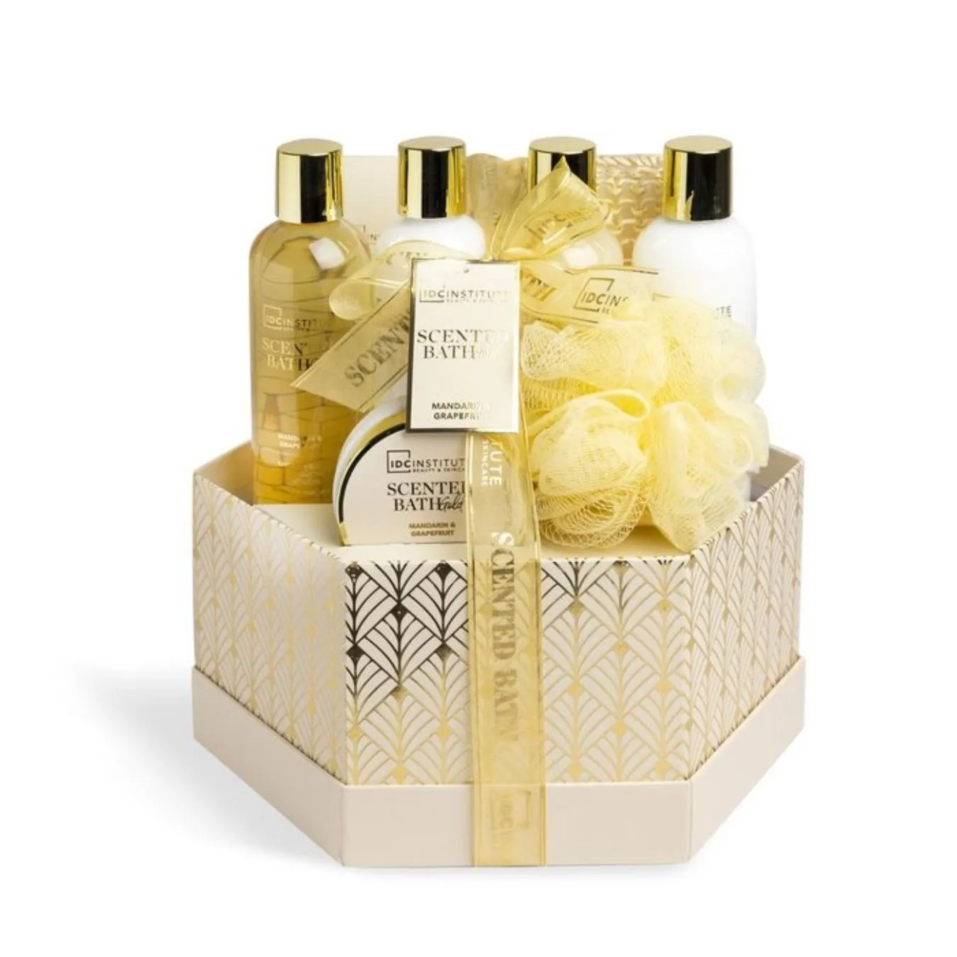 Set da Bagno Dorato con Scatola Decorativa