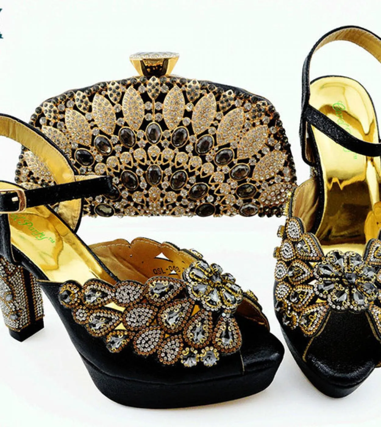 Set di scarpe e borsa da donna africane con set di scarpe e borsa di design italiano di vendita calda da donna color pesca per l