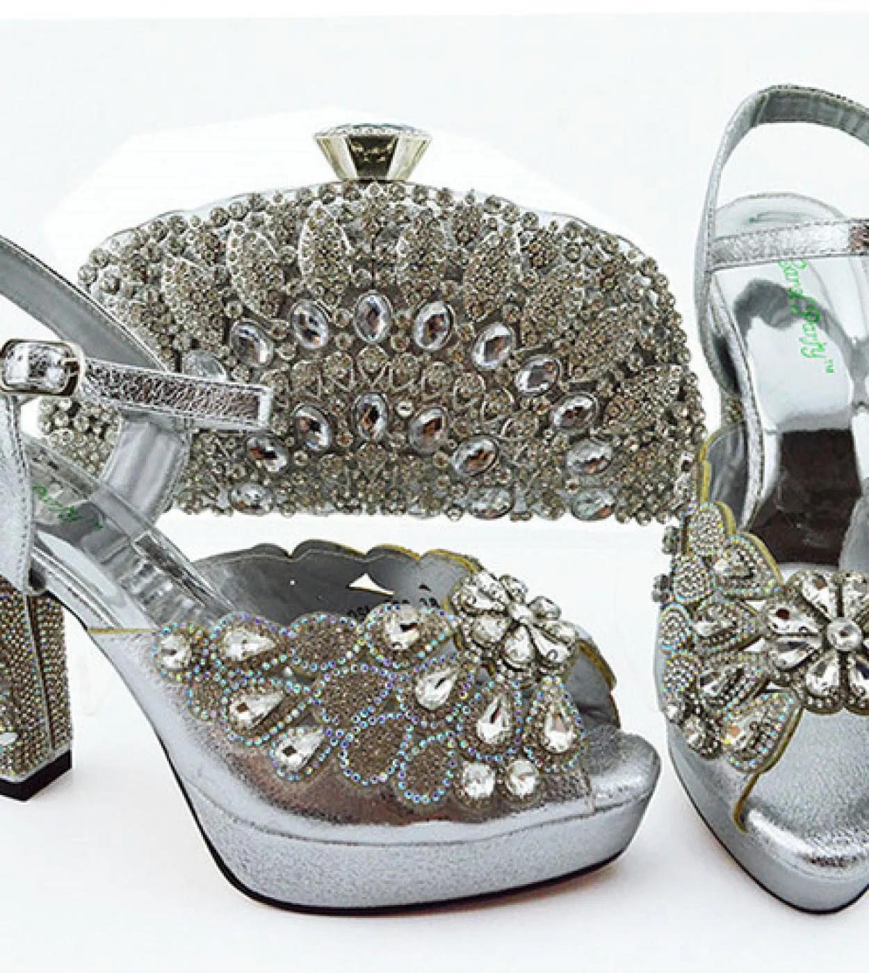 Set di scarpe e borsa da donna africane con set di scarpe e borsa di design italiano di vendita calda da donna color pesca per l