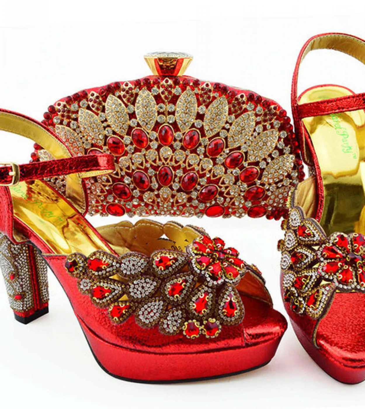 Set di scarpe e borsa da donna africane con set di scarpe e borsa di design italiano di vendita calda da donna color pesca per l