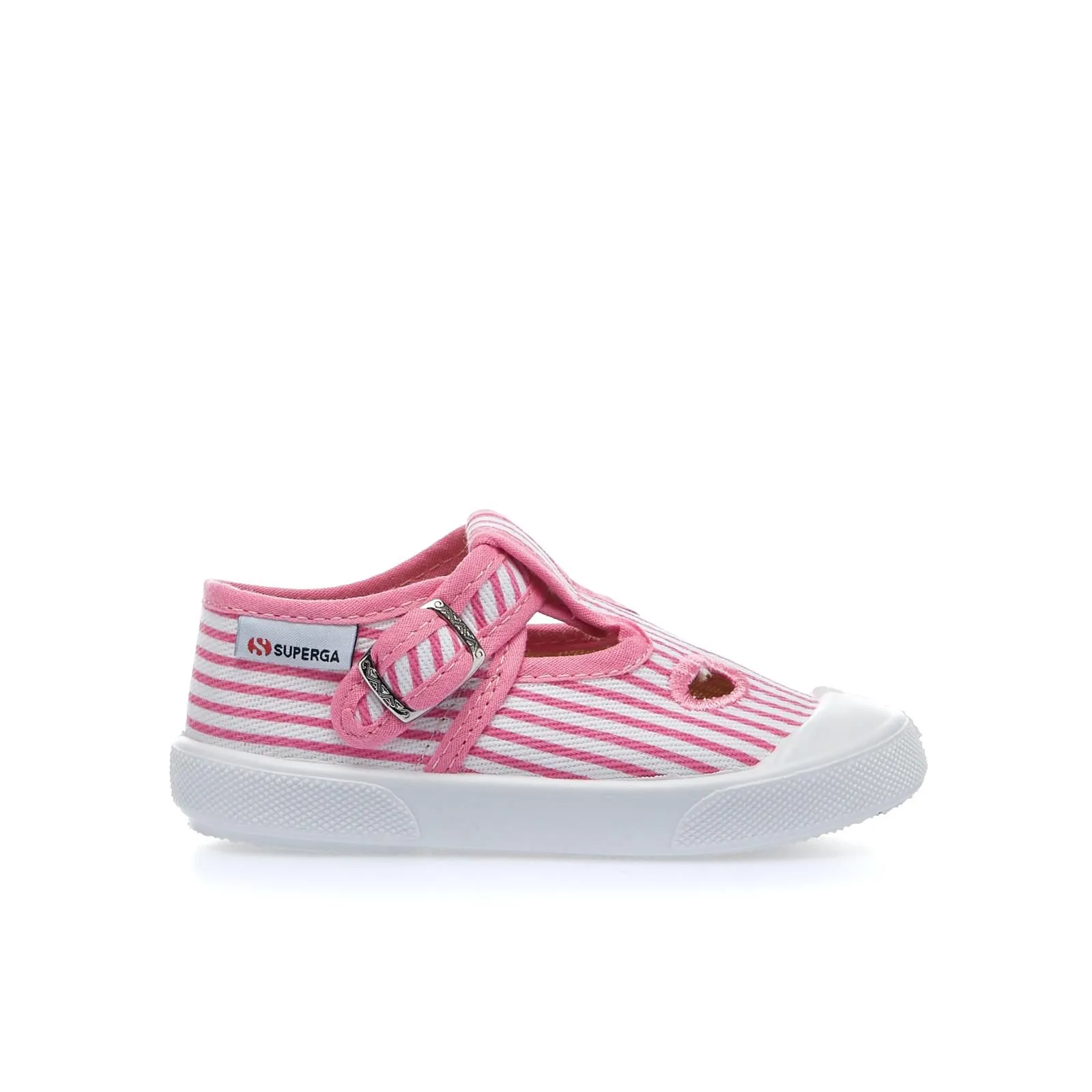 Sneakers bianche e rosa con cinturino
