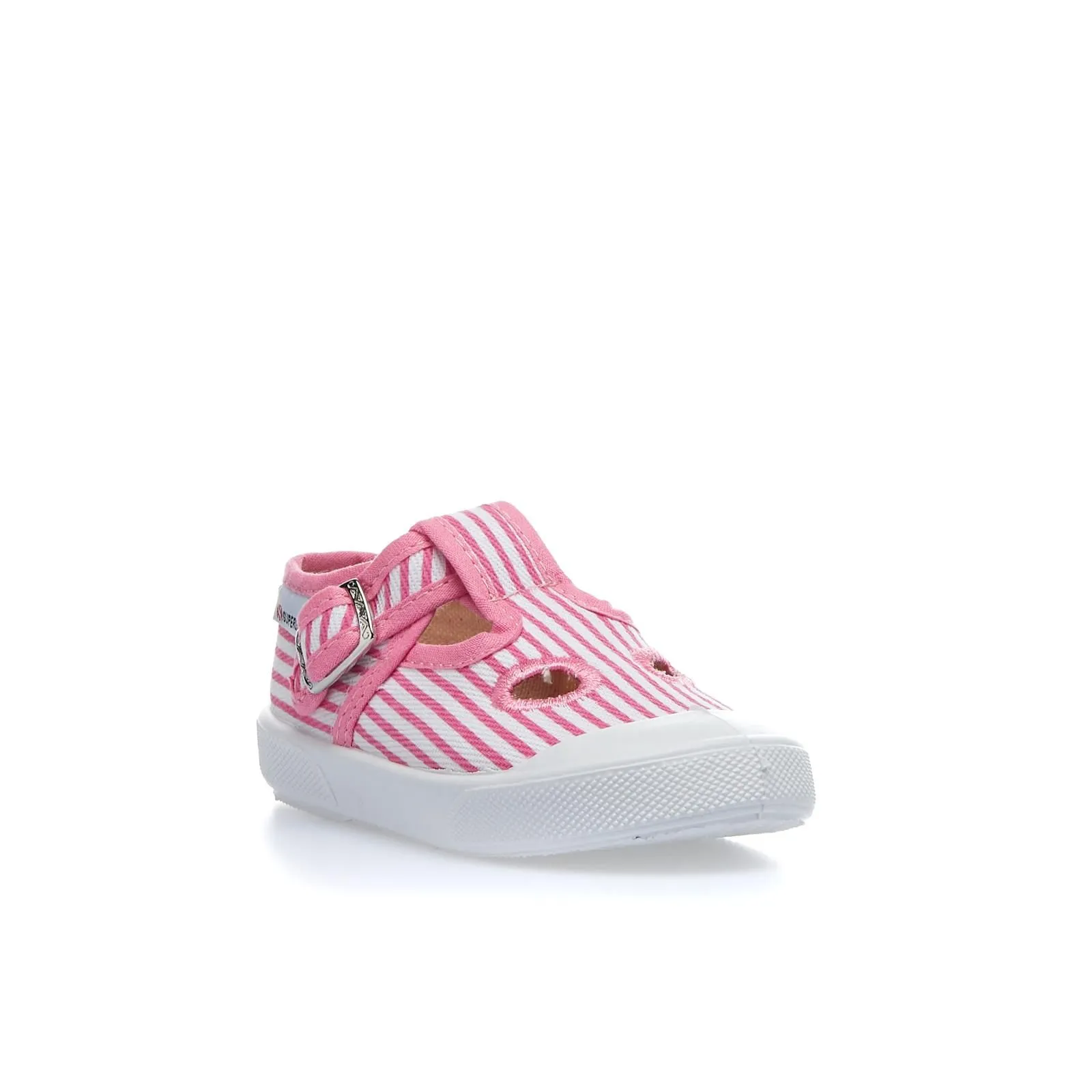 Sneakers bianche e rosa con cinturino