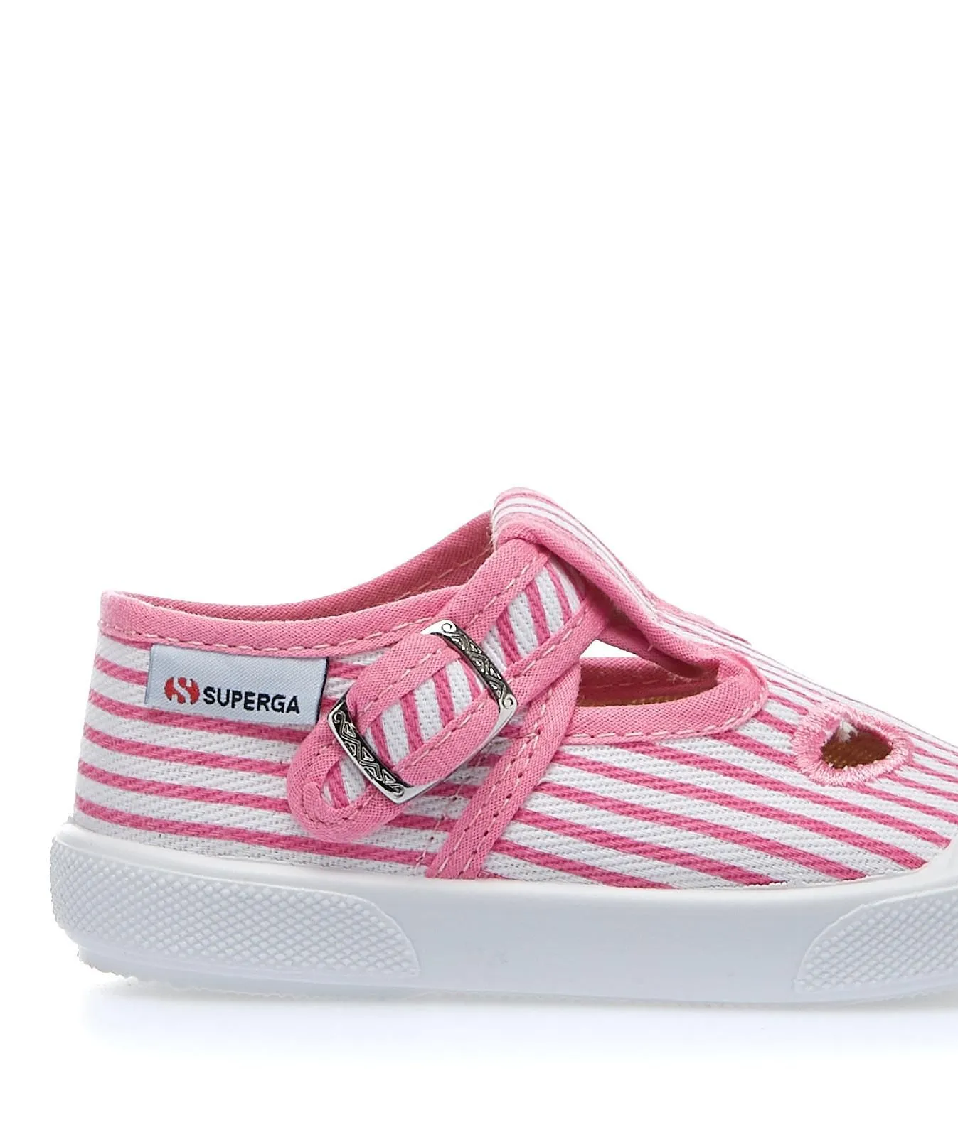 Sneakers bianche e rosa con cinturino