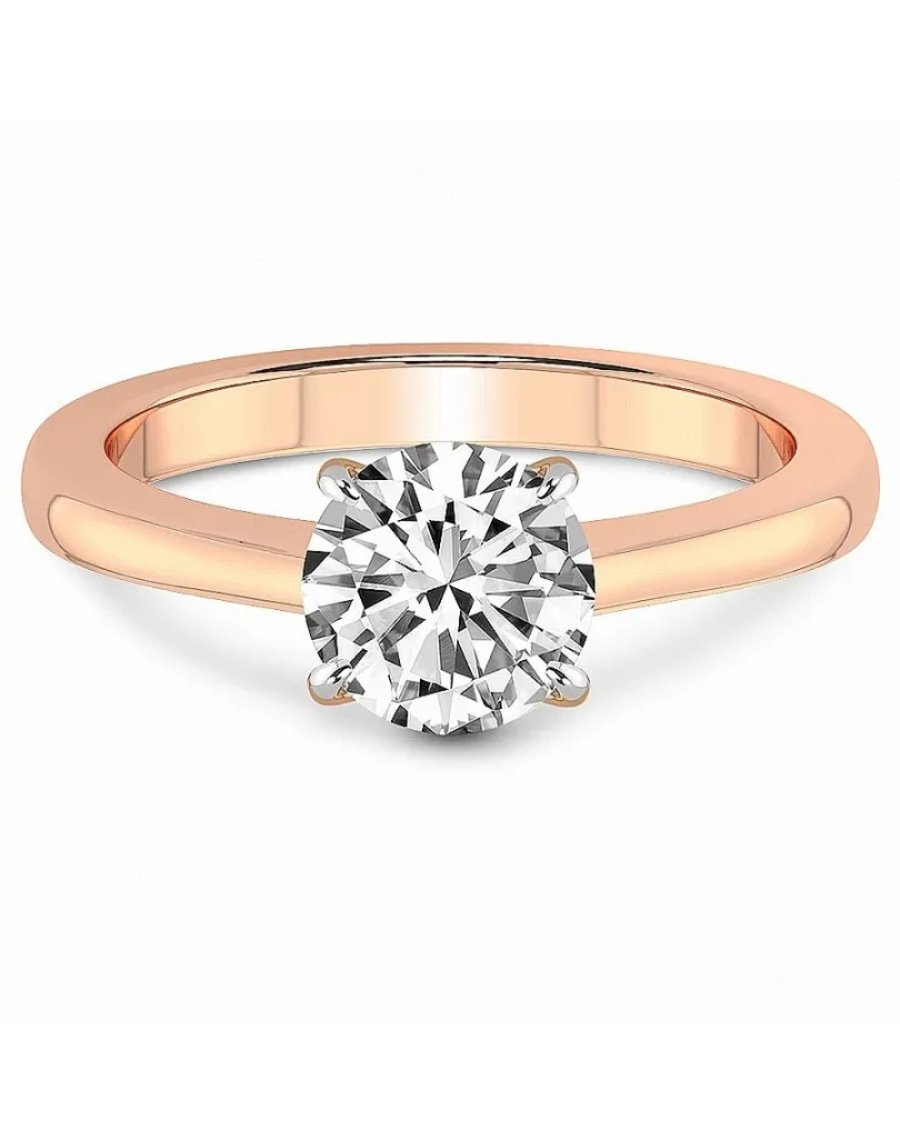 Solitario griffe a quattro punte in oro rosa 18k con Diamante ct. 0,30. SG62656