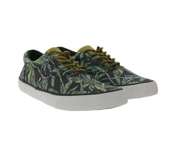 SPERRY Striper II CVO Sneaker da uomo in tela sostenibile Seacycled con tecnologia Wave Siping e stampa di palme STS25131 Nero