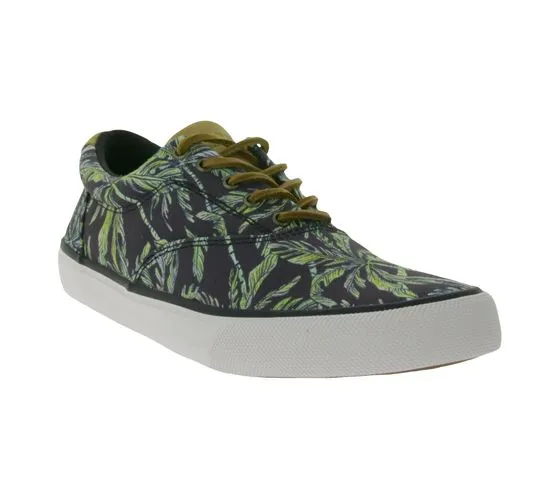 SPERRY Striper II CVO Sneaker da uomo in tela sostenibile Seacycled con tecnologia Wave Siping e stampa di palme STS25131 Nero