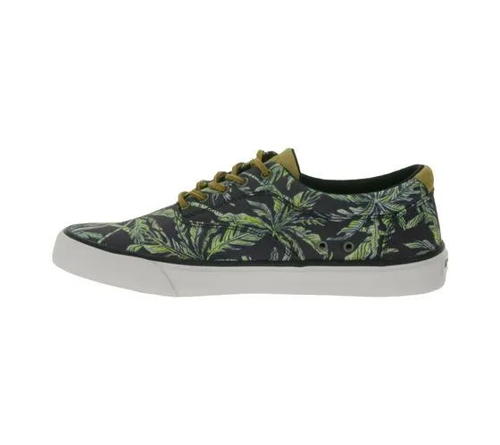 SPERRY Striper II CVO Sneaker da uomo in tela sostenibile Seacycled con tecnologia Wave Siping e stampa di palme STS25131 Nero