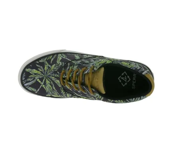 SPERRY Striper II CVO Sneaker da uomo in tela sostenibile Seacycled con tecnologia Wave Siping e stampa di palme STS25131 Nero