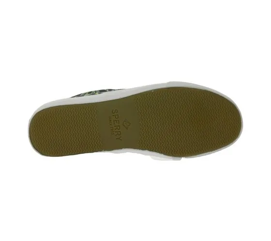 SPERRY Striper II CVO Sneaker da uomo in tela sostenibile Seacycled con tecnologia Wave Siping e stampa di palme STS25131 Nero
