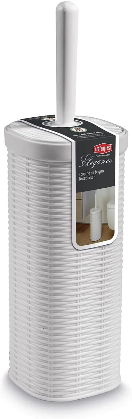 Stefanplast Elegance Scopino Bagno, Bianco, 11.5x11.5x40h cm