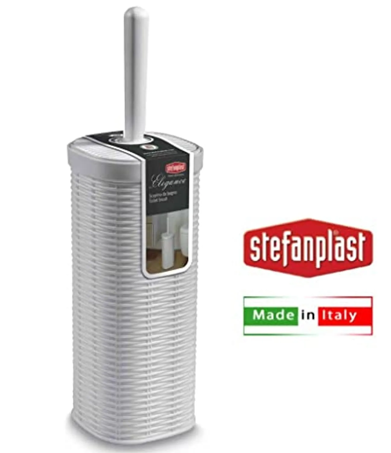 Stefanplast Elegance Scopino Bagno, Bianco, 11.5x11.5x40h cm