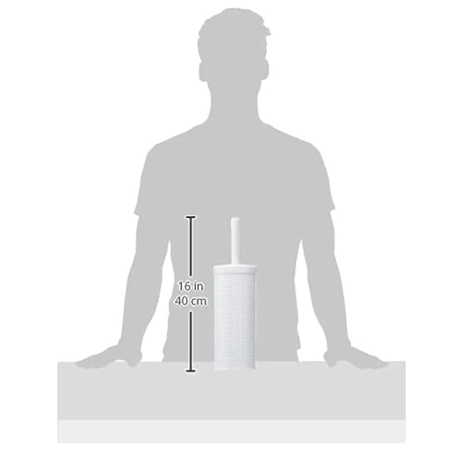Stefanplast Elegance Scopino Bagno, Bianco, 11.5x11.5x40h cm