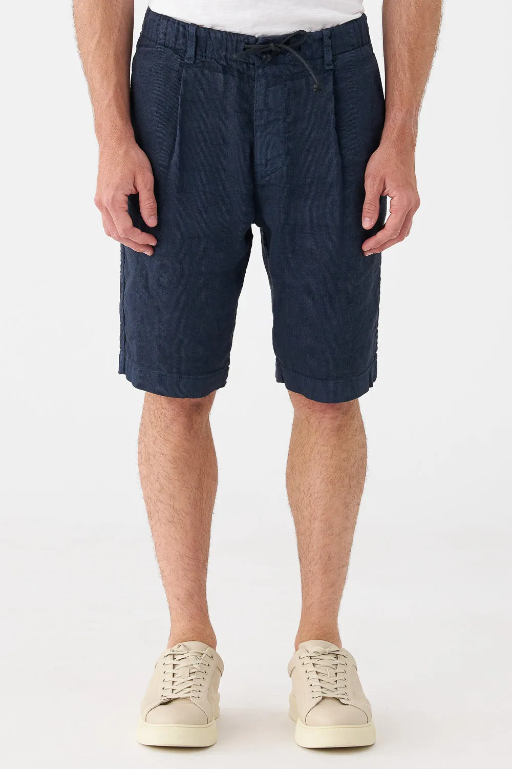 Stretch Linen Shorts Blue