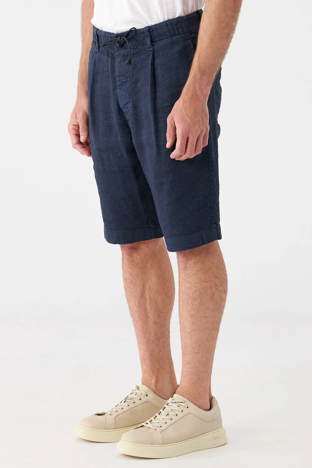 Stretch Linen Shorts Blue
