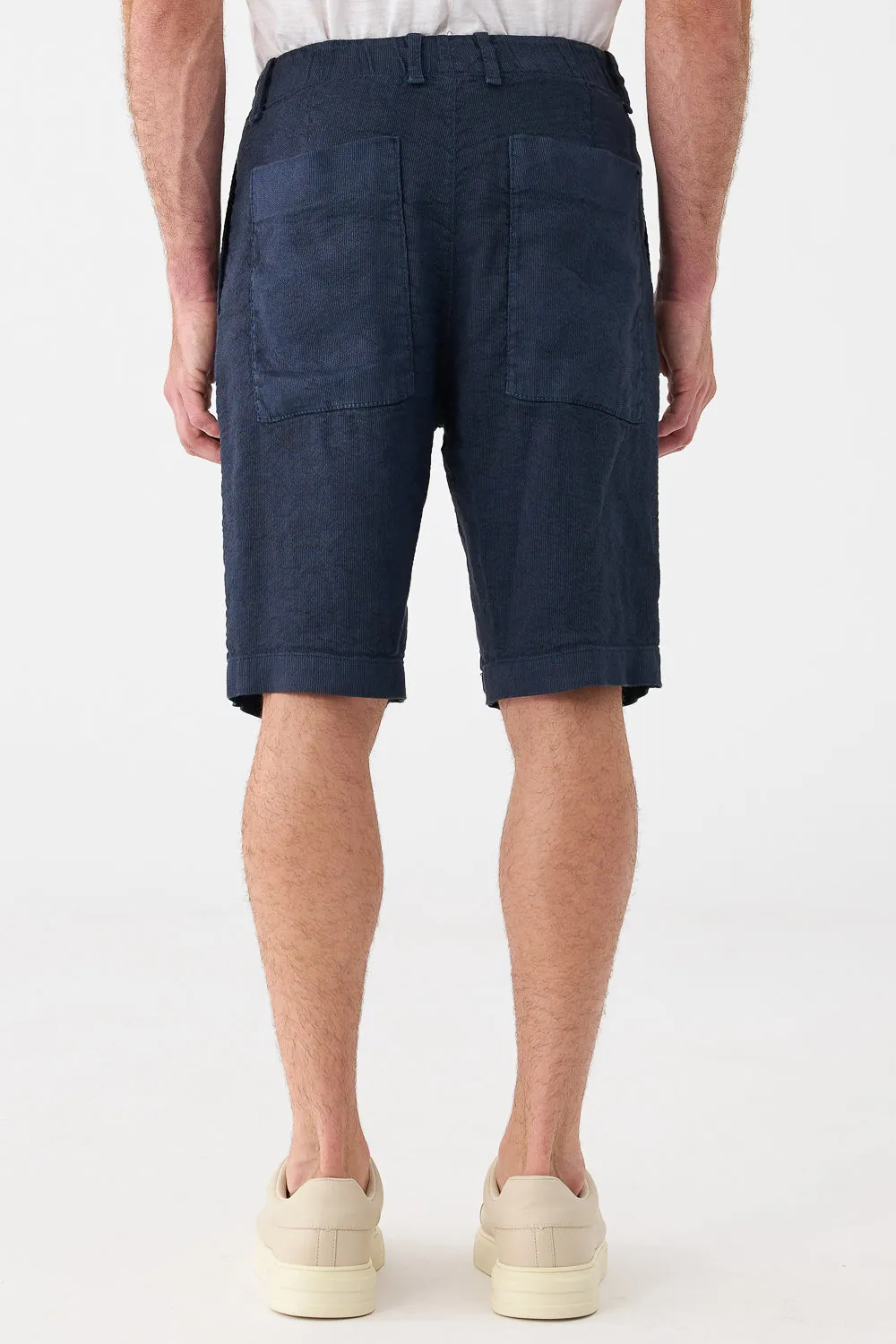 Stretch Linen Shorts Blue