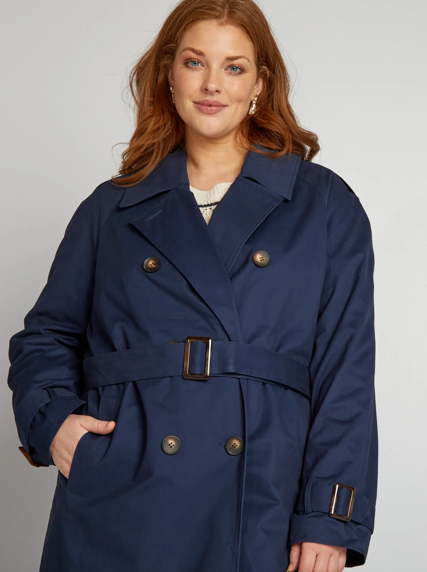 Trench lungo - Blu marine