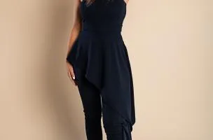 Tuta elegante Ema, blu scuro