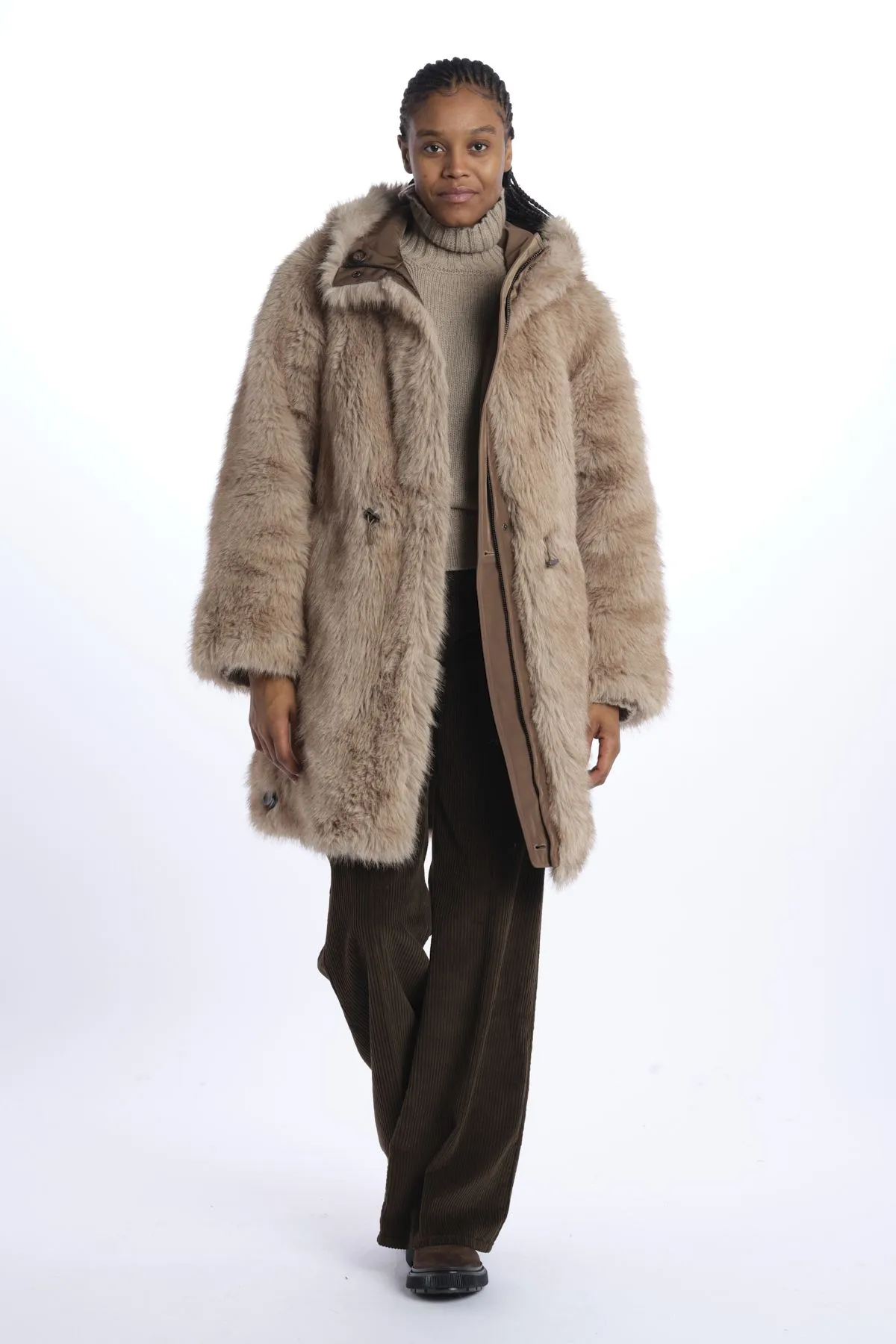 urbancode Parka lungo reversibile ecovolp    