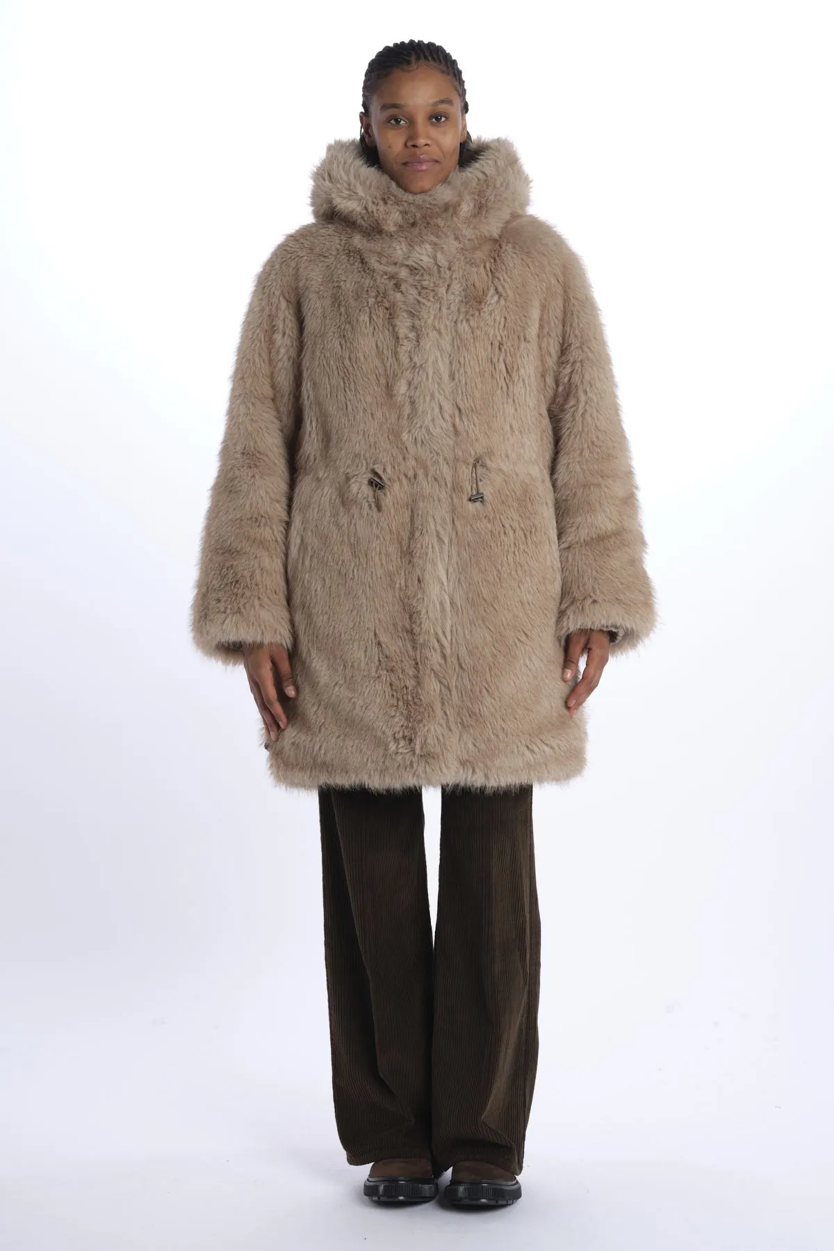 urbancode Parka lungo reversibile ecovolp    
