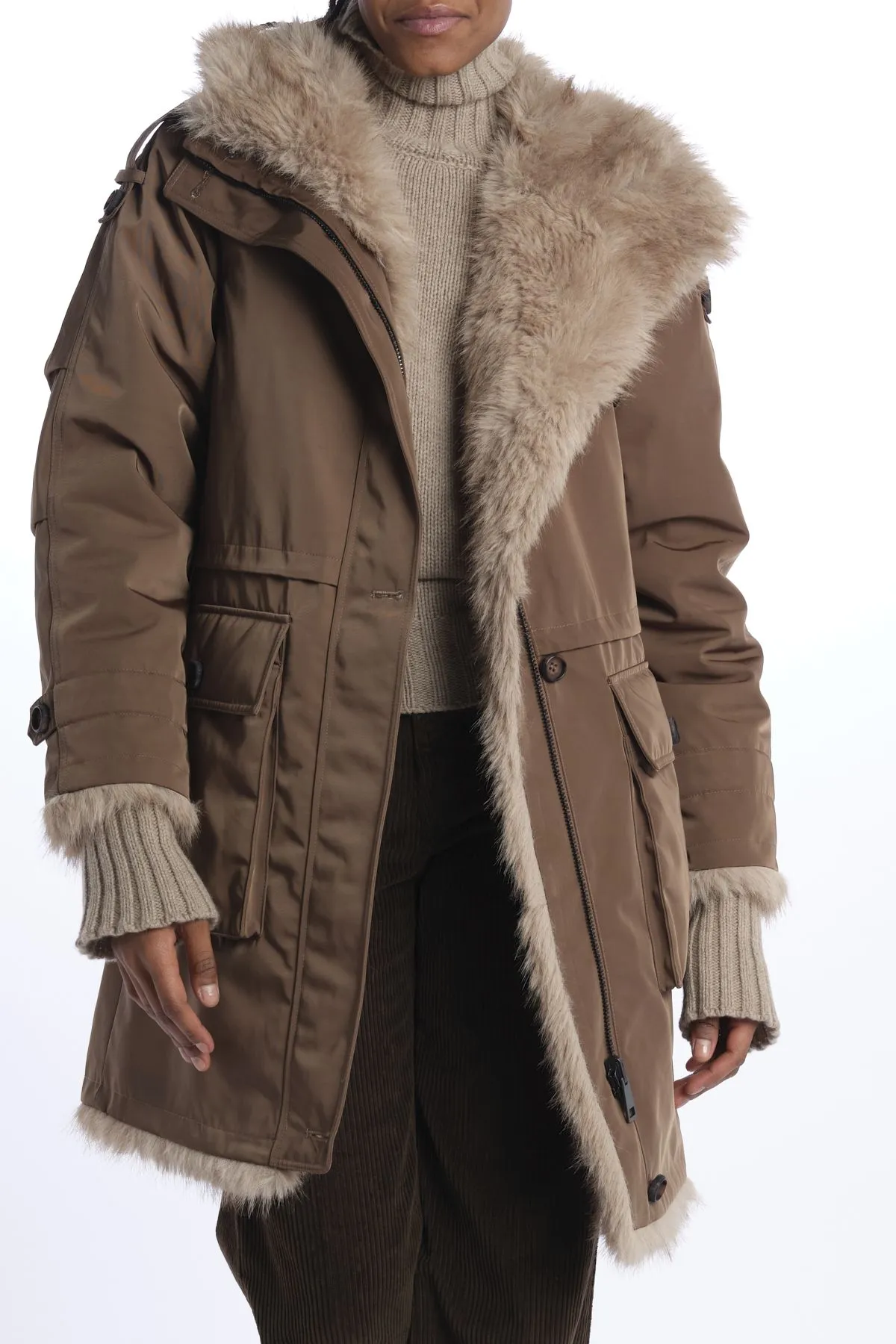 urbancode Parka lungo reversibile ecovolp    