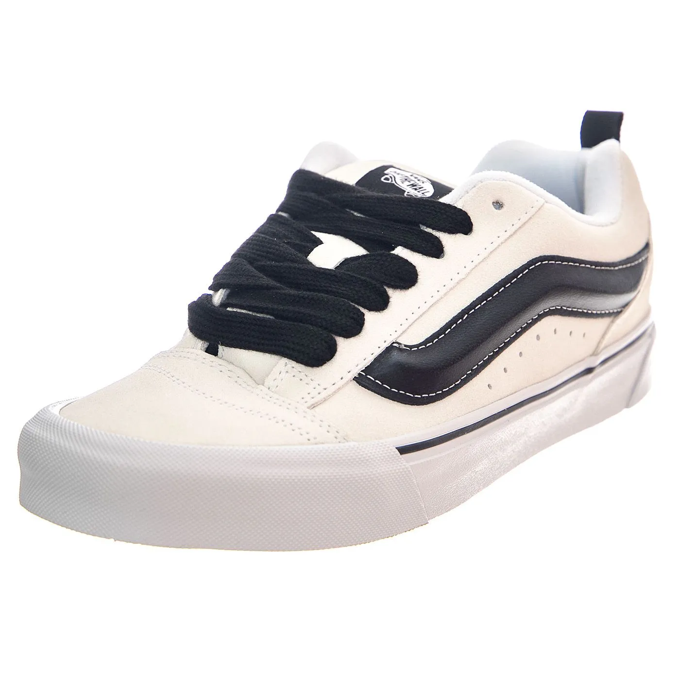 Vans Knu School Suede White / Black - Scarpe Profilo Basso Uomo Bianche    