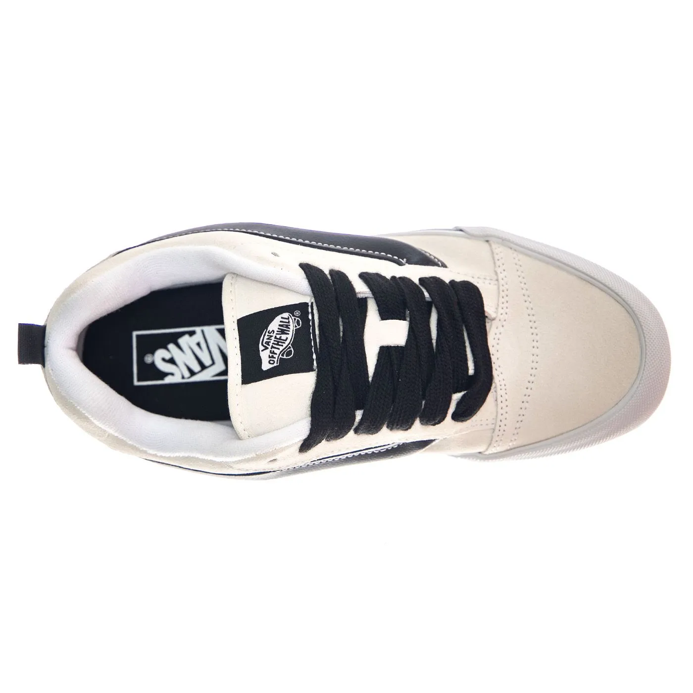 Vans Knu School Suede White / Black - Scarpe Profilo Basso Uomo Bianche    