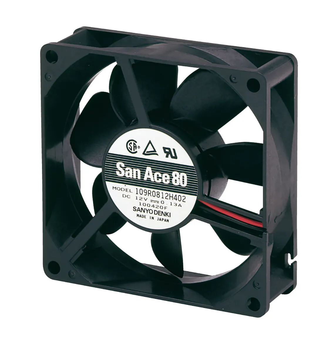 Ventola assiale in c.c. Sanyo Denki 109R, 72m³/h, 48 V c.c., 80 x 80 x 25mm