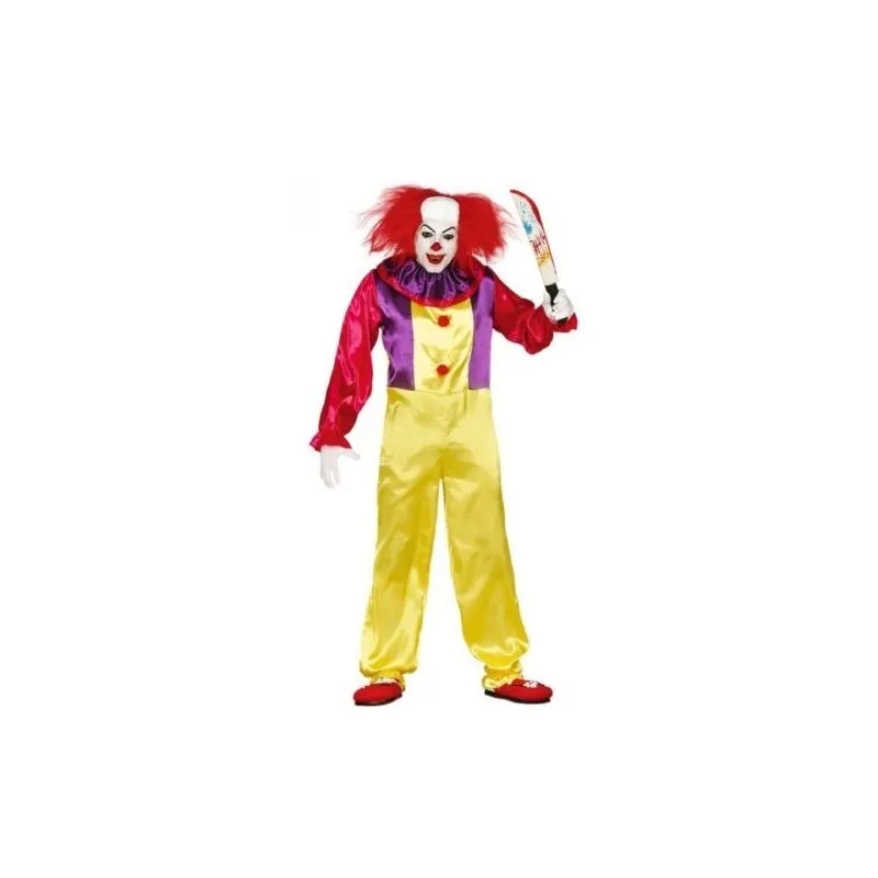 VESTITO PAGLIACCIO ASSASSINO ADULTO HALLOWEEN CARNEVALE TAGLIA UNICA 100% POLIESTERE