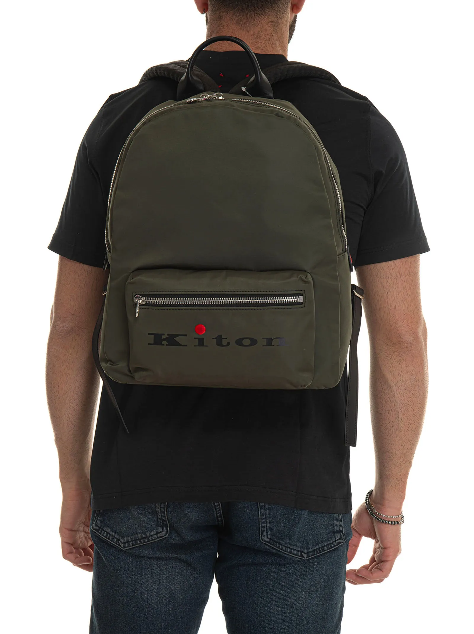 Zaino a spalla Verde Kiton Uomo